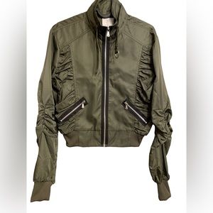 Morgan De Toi Khaki Satin Jacket Size Small